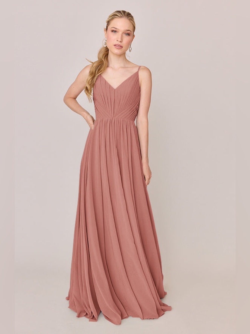Revelry Penelope Chiffon Dress Desert Rose NWT Size 18 Wedding Formal Classy